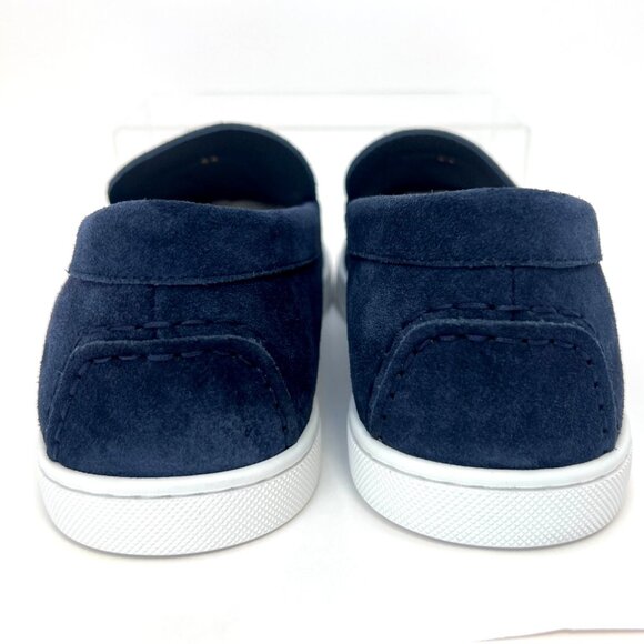 Christian Louboutin Varsiboat Men Shoes Nubuck leather Marine Blue Size 44 US11 - Picture 4 of 13